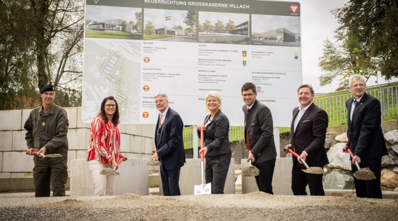 Spatenstich anlsslich der Neuerrichtung der Gro§kaserne Villach mit Bundesministerin Klaudia Tanner am 05. Oktober 2023