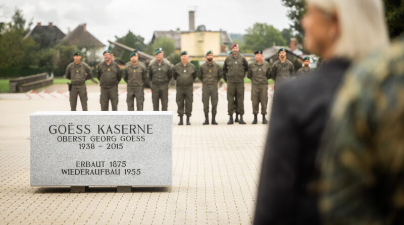 Festakt anlässlich der Umbenennung der Kaserne in Klagenfurt mit Bundesministerin Klaudia Tanner am 05. Oktober 2023