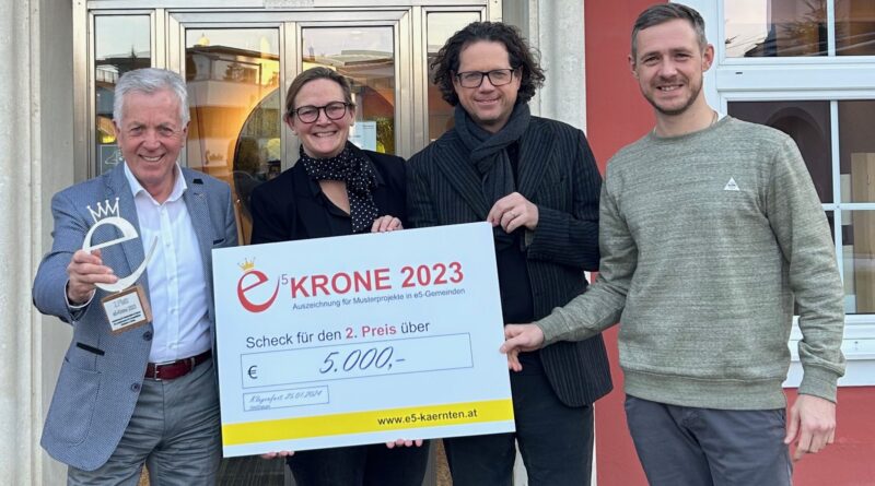 Mit ihrem Projekt "Klimafitness-Center" konnte die Marktgemeinde Moosburg den zweiten Platz bei der e5-Krone des Landes Kärnten erringen