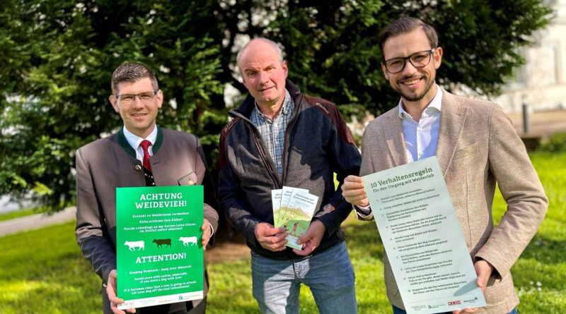 Versicherungspaket für Kärntner Almen. LHStv. Martin Gruber, Josef Obweger, LR Sebastian Schuschnig