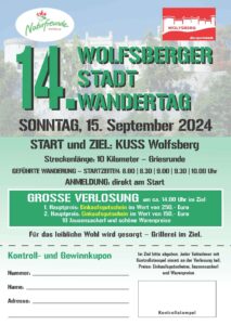 Naturfreunde Wolfsberg und die Stadtgemeinde Wolfsberg laden am 15. September zum 14. Wolfsberger Stadtwandertag