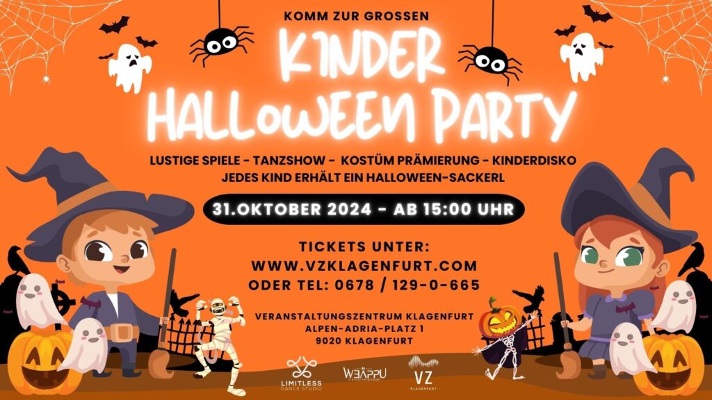 Große Kinder-Halloweenparty im Veranstaltungszentrum Klagenfurt