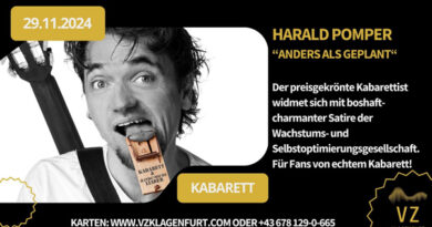 Harald Pomper: ANDERS als GEPLANT. Am 29.11. im VZ Klagenfurt