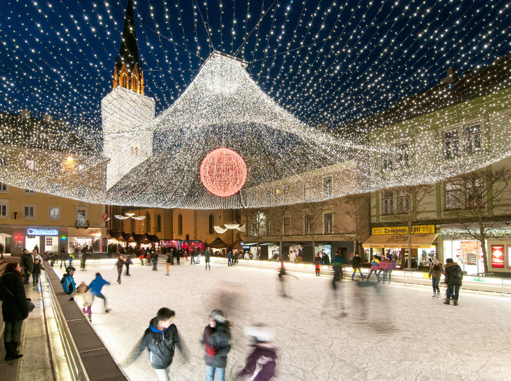 Eiszeit auf dem Villacher Rathausplatz